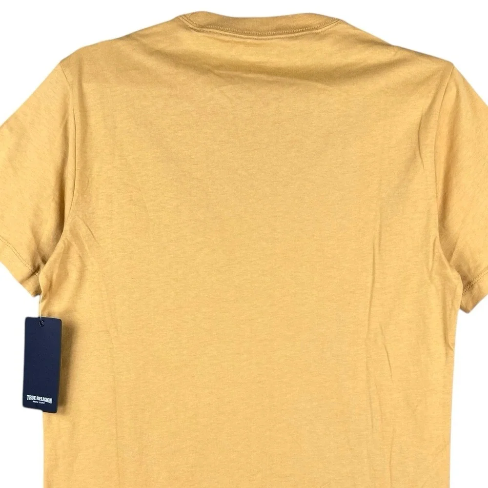 NWT True Religion Men's Honey Mustard Silicone TR Area SS Pullover T-shirt Sz M